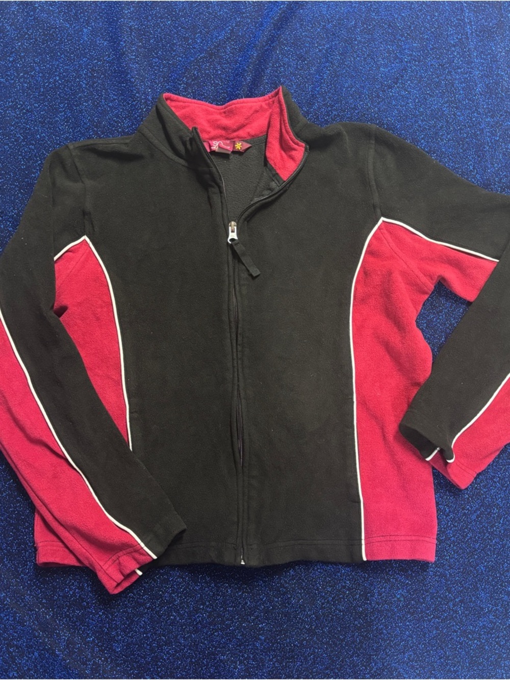 Black & Red Fleece-Lined Active Top